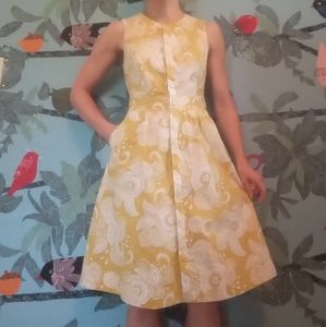 Leila sleeveless shirt-dress in Mimosa yellow